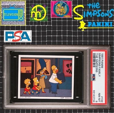 1991 Panini Simpsons Stickers - #132 Simpsons Family - PSA 8 NM-MT - Image 1 of 4