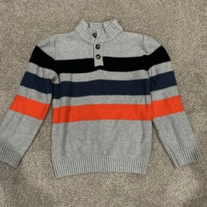 Gymboree Gray Sweater with Black, Blue And Orange Stripes  Size 7-8.  Pre-own - Picture 1 of 4