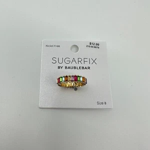 Sugarfix By Baublebar Ring Size 8 Multicolor Rainbow Colorful Rhinestones - Picture 1 of 6