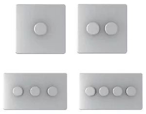 Atenuador atenuador cromado satinado sin tornillos 400W - 10 amperios 1 marcha 2G 3G 4G 2 vías interruptor atenuador - Imagen 1 de 5