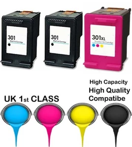 3 Compatible Ink Cartridge For HP 301 Envy 4500 4502 4504 4505 4507 - Picture 1 of 1