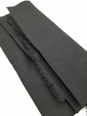 100% Irish Linen Fabric craft sample Black 150cm x 20cm approx KY - Image 1 of 4