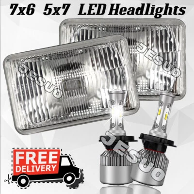 For Chrysler Cordoba 1980-83 Pair 7x6" Square LED Headlights Hi/Lo Beam DRL Lamp Foto 1 de 4