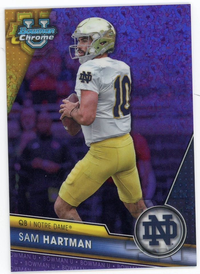 2023 Bowman U Sam Hartman Purple Refrator #165 #350/399 Notre Dame - Image 1 of 1