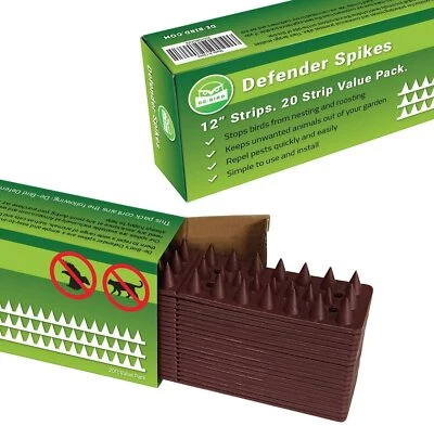 Cat Bird Repellent Spikes Outdoor Fence Security Plastic Deterrent Climb Strips - Image 1 of 4