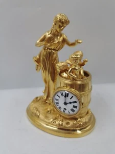 Schmuckuhr Empireuhr Miniaturuhr französische Bronzeuhr Boudoir Uhr - Imagen 1 de 7