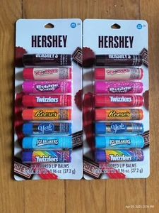 Hershey Flavored Lip Balms 8 Count Each 16 Total Reese's Twizzlers Dye Free New - Picture 1 of 3