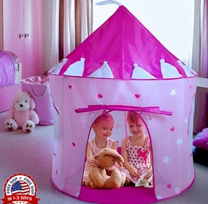 Casa Para Niñas Tienda De Campaña Con Luces Niña Princessa Rosada Tienda Jugar - Picture 1 of 8