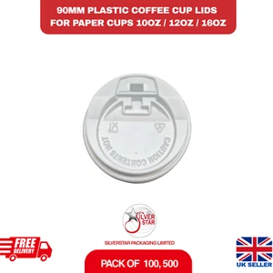 10oz/12oz /16oz (90mm) Sip Through reusable Plastic Coffee Cup Lids - For Cups - Picture 1 of 5