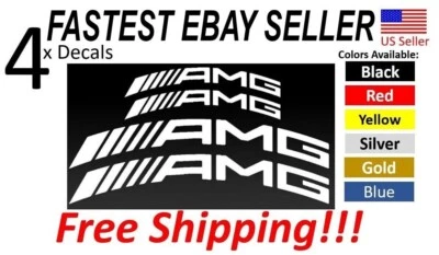 4x Calcomanías de vinilo de pinza para calcomanías de freno AMG Mercedes Benz curvas ENVÍO GRATUITO Foto 1 de 3