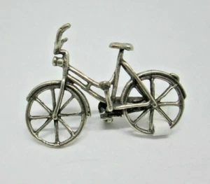 Handgefertigte Sterling Silber Miniatur Skulptur Rennräder - Bild 1 von 2
