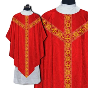 Traditional Pugin Chasuble with Orphrey and matching Stole - Liturgical Vestment - Picture 1 of 10