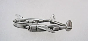 Lockheed P-38 Lightning Heavy Fighter Aircraft - Pewter Hat, Tie Tack Pin - Imagen 1 de 4