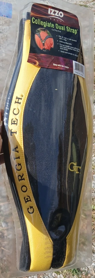 Izzo Golf Comfort Swivel Dual Strap  Georgia Tech Logo GT Yellow Black NIP  - Image 1 of 4