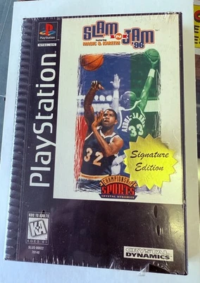 Slam 'N Jam '96: featuring Magic & Kareem PS1 1996 Longbox  Brand New, Sealed - Image 1 of 4