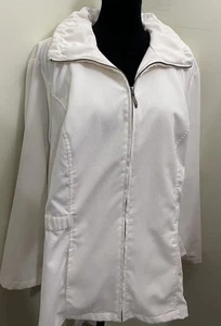 Chaqueta CJ Banks Mujer Off White Pana Cremallera Completa Bolsillos Talla 3X - Imagen 1 de 13