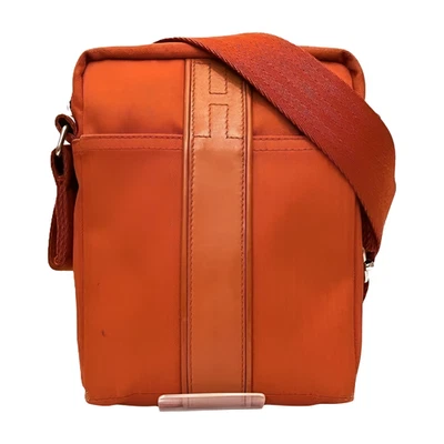 Hermes Bolsa de Um Ombro Acapulco Bandouliere PM Laranja Nylon Lona Couro 99 - Imagem 1 de 4