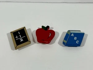 Menge 3 Lehrer Thema Vintage handbemalte Knopfhüllen - Bild 1 von 5