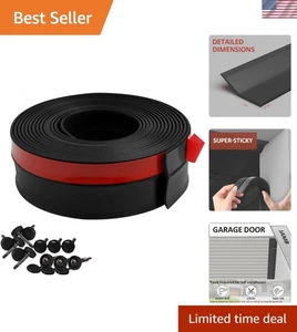 Garage Door Weather Stripping, 40 FT Black Garage Door Side and Top Seal Trim... - Bild 1 von 9