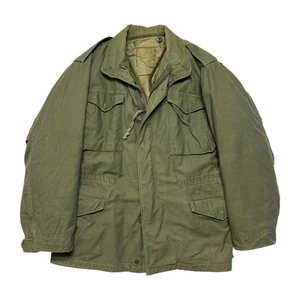 Vintage US Army M-65 Field Jacket Mens Medium Long Olive Green OG-107 Liner 80s - Picture 1 of 17