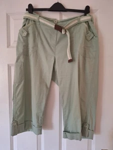 Ladies green cropped trousers by BHS - Size 14 - Picture 1 of 10