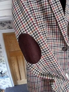 F&F Check Blazer Jacket HACKING / EQUESTRIAN / COUNTRY - PATCH ELBOWS UK 14 - Picture 1 of 6