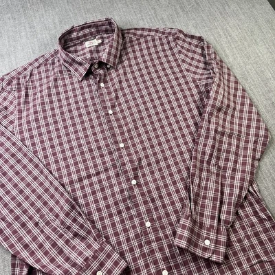 Faherty Movement Shirt Mens 2xL Maroon Plaid Button Long Sleeve Outdoor Hiking - Image 1 of 4