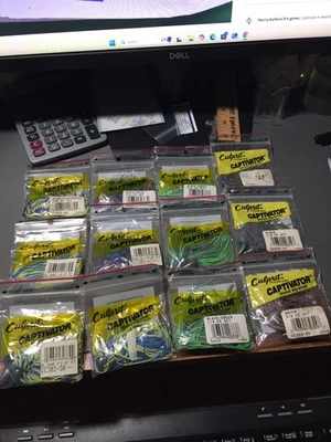 12 УПАКОВОК ВИНТАЖНЫЙ ВИНОВНИК CAPTIVATOR ЮБКА SLIP-SINKER 1/4 И 3/8 РАЗМЕР NIPS США - Изображение 1 из 4