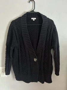 L.L. Bean Signature Black Knitted Cotton Cardigan Small - Picture 1 of 4