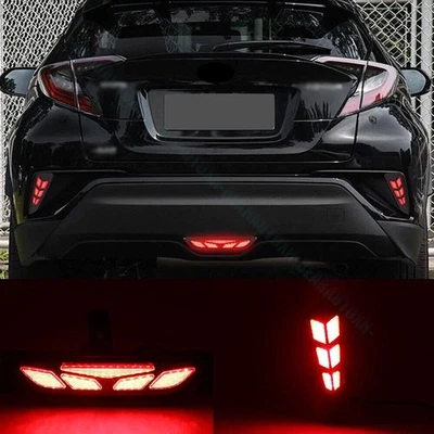 For Toyota C-HR CHR LED Rear Bumper Reflector Light Car Fog Driving Brake 3PCS — 第 1/4 张图片