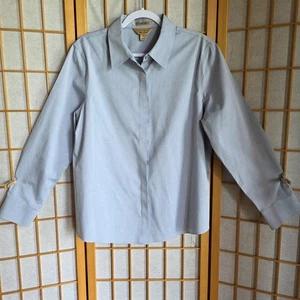 Investments Damen BROOKE Gold Label Hemd mit Knopfleiste 14 blau-grau Langarm - Bild 1 von 10