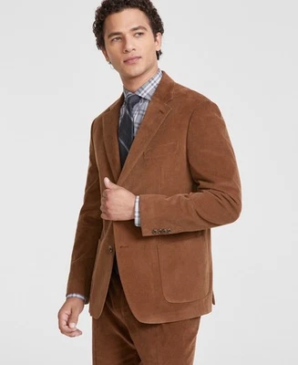 Tommy Hilfiger Traje Chaqueta Pana Ajuste Moderno Camel Oscuro, 42 S Foto 1 de 4