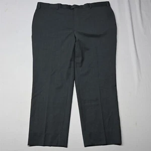 Bespoke 44x29 Gray Wool Flat Front Suit Trousers Mens Dress Pants - Picture 1 of 9