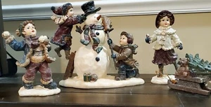 Kirkland Signature 4pc Kids and Snowman Scene #862008 Decorative Christmas Decor - Picture 1 of 17