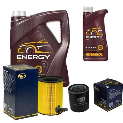 SCT Inspektionspaket 6 L MANNOL Energy 5W-30 für Ford Focus C-Max DA_ 1.8 - Bild 1 von 4