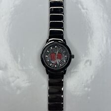E Maurices 10923C 101 USA Gunmetal Heart Crystals Watch Stainless Untested
