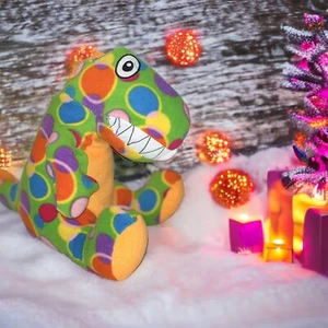 Polka Dot Dinosaur Plush Stuffed spotted Animal Parkway Toys Retro Y2K NWT 10” - Picture 1 of 9