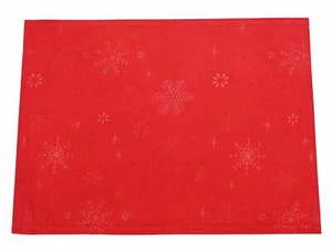 Snow Crystal Red Christmas Embroidered Placemat -33cm x 45cm - Bild 1 von 1