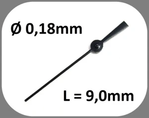 ESTIMA Sekundenzeiger 0,18mm SCHWARZ L= 9,0mm - 018 center second hand NOS - SB2 - Picture 1 of 7