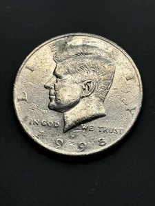1998 P Kennedy Half Dollar Struck Through Grease Obverse & Reverse ERROR COIN - Picture 1 of 8