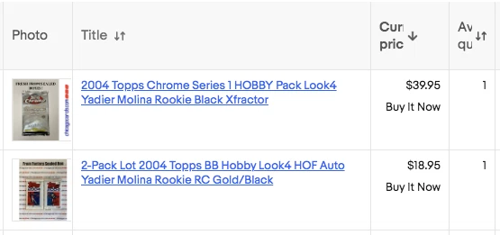 2004 Topps Chrome Series 1 Hobby Pack Look4 Yadier Molina Rookie Black Xfractor