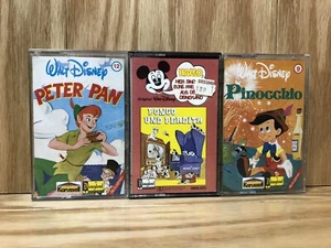Walt Disney Audio Cassettes Peter Pan Pongo und Perdita And Pinocchio IN GERMAN - Picture 1 of 6