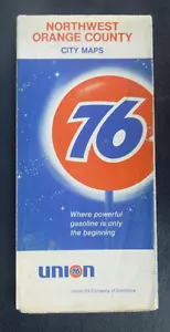 1968 Orange County northwest California street road map Union 76 oil gas - Picture 1 of 4