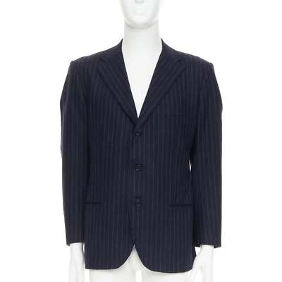 KITON 100% cashmere navy pinstriped double vents blazer jacket IT52 XL - Image 1 of 4