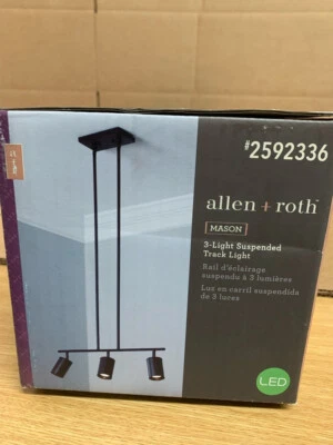 allen + roth Mason 25.62-in 3-Light Matte Black dimmable Gu10 Pin Base Track Bar - Image 1 of 4
