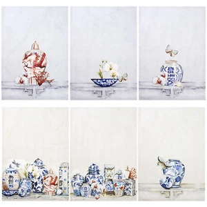 6er Set Küchentücher Orientalischer Stil Geschirrtücher Vasen Japan Baumwolle 6871 - Bild 1 von 6