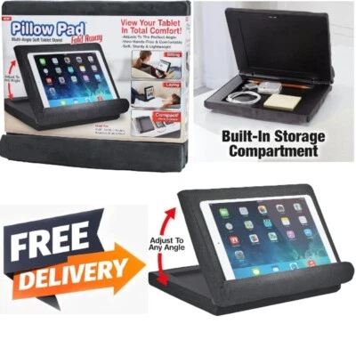 Almohadilla de almohada de almacenamiento incorporada multiángulo flexible plegable soporte suave para tableta Foto 1 de 4
