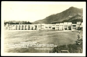 REAL PHOTO POSTCARD - BONNEVILLE DAM, COLUMBIA R. OREGON - Picture 1 of 1