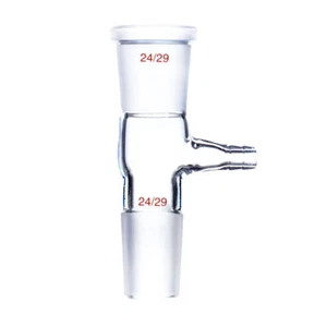 Gas Inlet Adapter w/Hose Connection 24/29 Joint Lab Glassware Borosilicate Glass - Picture 1 of 1