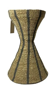 Bloomingville Hand-Woven Seagrass Hour Glass Shape Vase with Stripes, Natural... - Picture 1 of 5